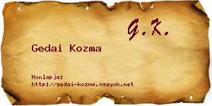 Gedai Kozma névjegykártya